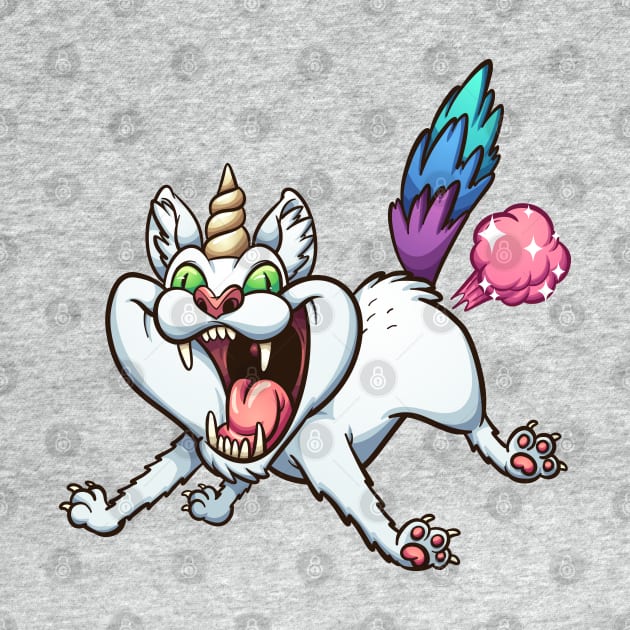 Crazy farting caticorn by memoangeles